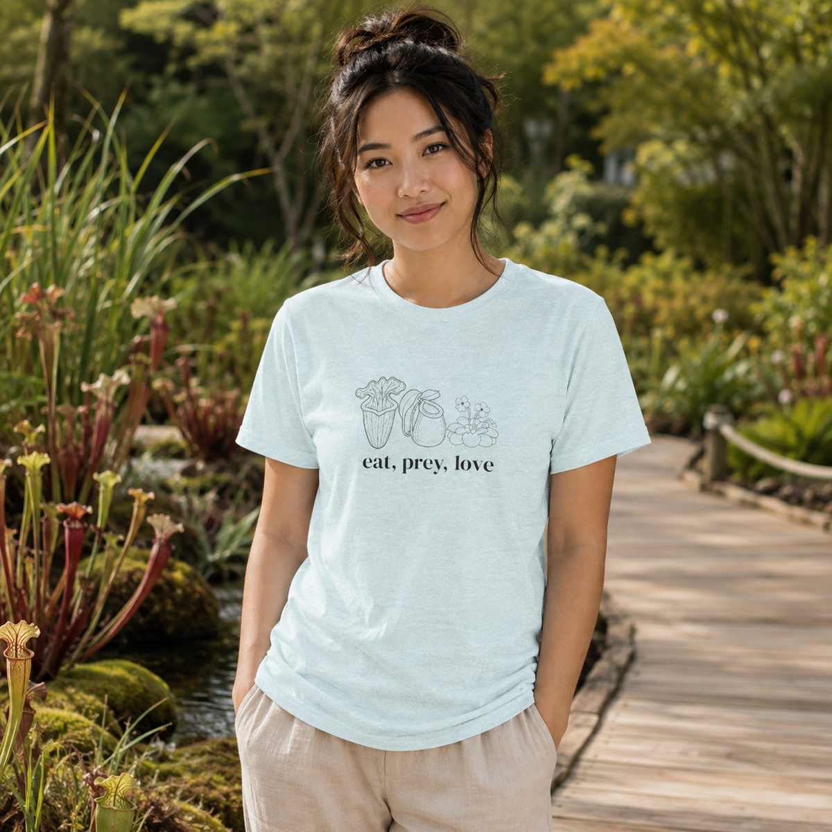 Eat Prey Love Carnivorous Plant Shirt – Botanical Plant Lover Graphic Tee