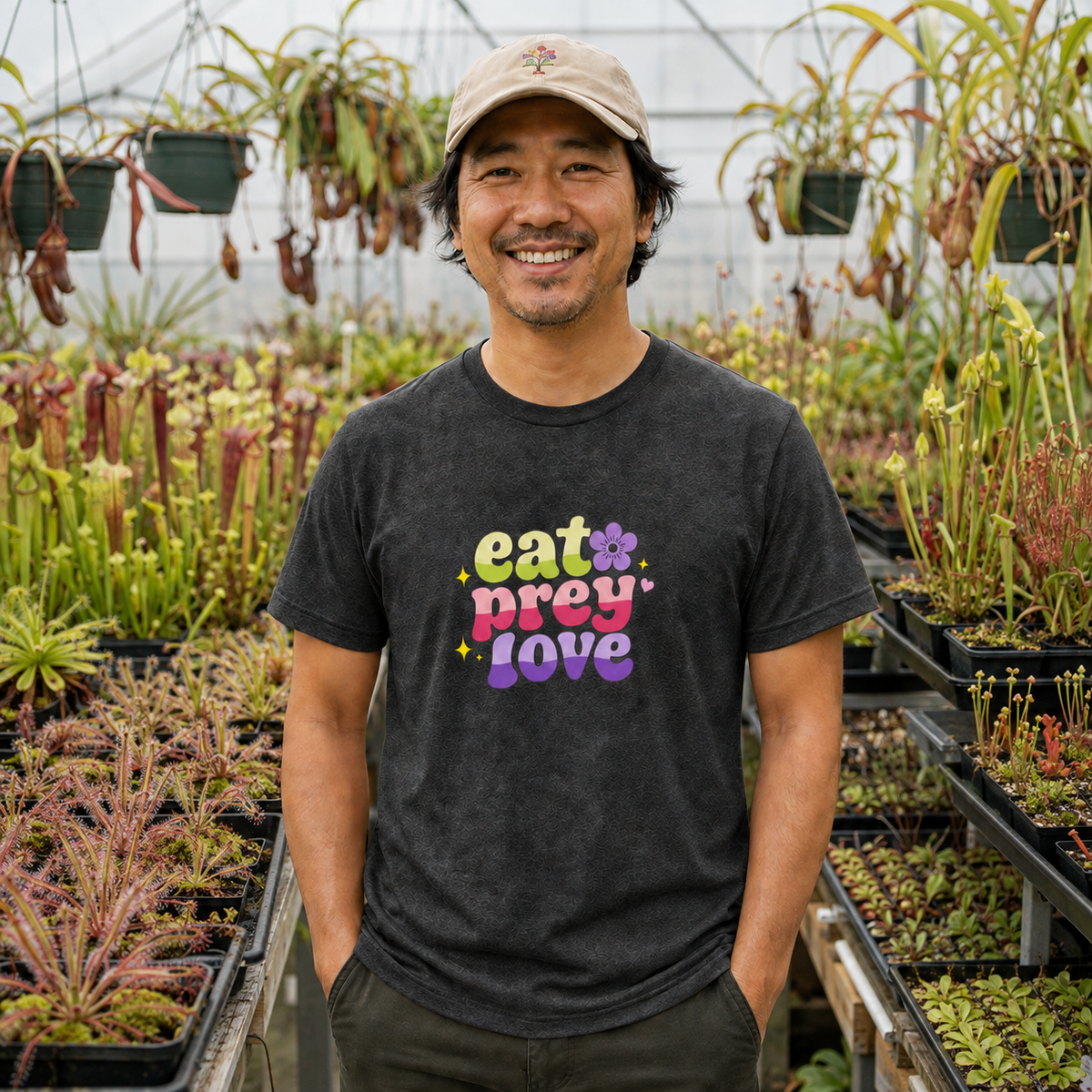 Eat Prey Love Retro Carnivorous Plant Graphic T-Shirt