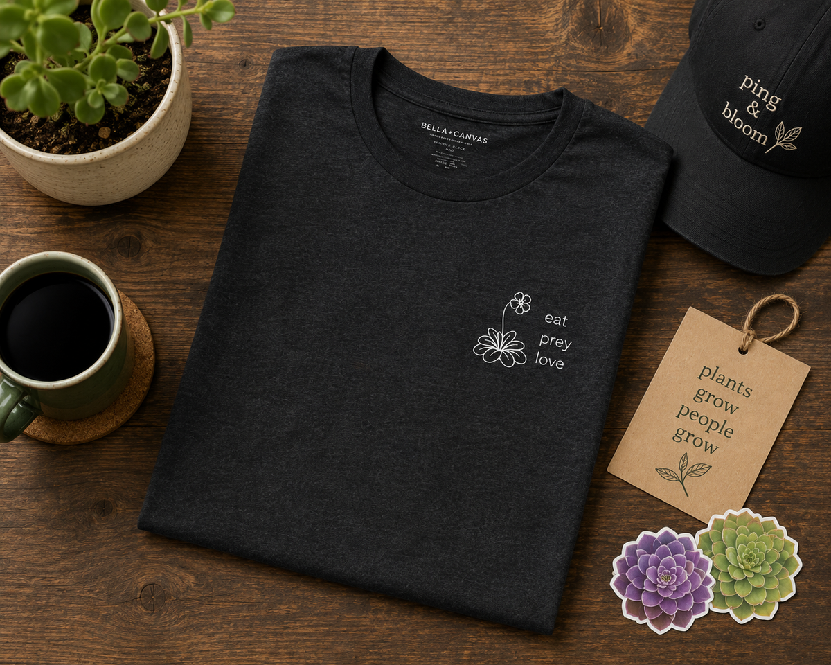 Eat Prey Love Pinguicula Shirt | Minimal Carnivorous Plant T-Shirt for Plant Lovers